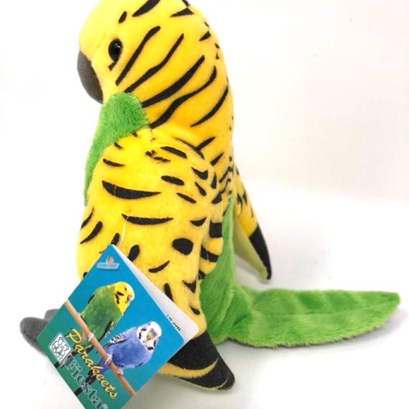 Fiesta Toys - Parakeet Yellow and Green Stuffed Animal Plush 6” New - Picture 2 of 3